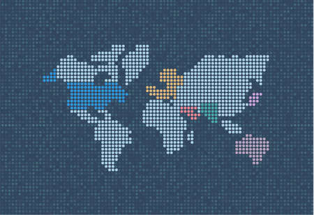 Abstract dotted background of world map.