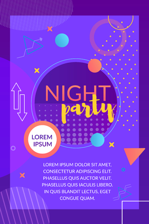 Night Club. Party Entertainment and Concerts. Entertainment Complex invites everyone to Hold any Festive and Solemn Event. Action to Hold Banquet Lounge Cafe and lower Nightfloor.のイラスト素材