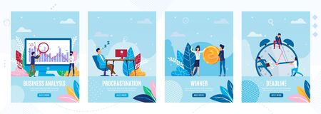 Mobile Landing Pages Set for Business Startup.のイラスト素材