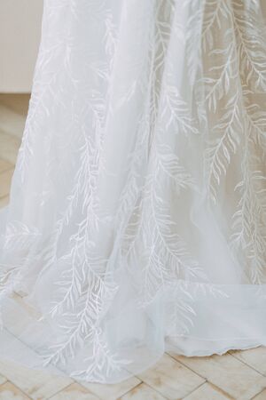 Stylish dress in European style. Details of the wedding dress, the morning and the bride's fees. の写真素材