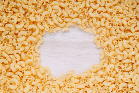 Food backgrounds made of wood and pasta. For menu and registration blanks of the background with noodles.の写真素材