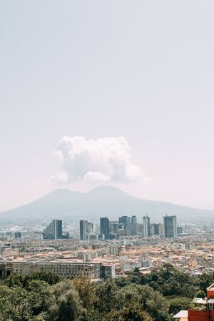 Beautiful streets and courtyards of Naples, historical sites and sculptures of the city. The monuments and architecture of ancient Italy. panorama of the city, species and tourist places. Night and day of the city without tourists.の写真素材