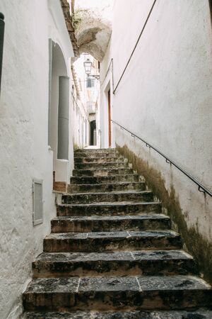 Amalfi coast in Italy, the most beautiful city. Streets and old architecture, narrow passages, shops...