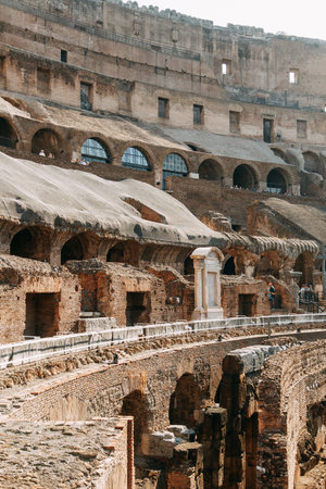 The Colosseum in Rome, Italian style buildings. Beautiful architecture and ancient buildings. Tourist destination, popular all over the world. ancient Romeのeditorial素材