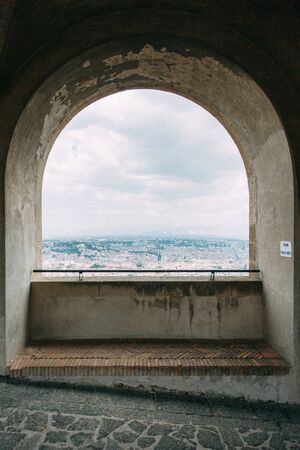 Beautiful streets and courtyards of Naples, historical sites and sculptures of the city. The monuments and architecture of ancient Italy. panorama of the city, species and tourist places. Night and day of the city without tourists.の写真素材