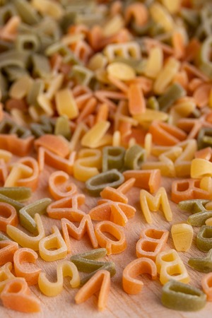 conceptual photo of text created from pasta letters - pasta.の写真素材