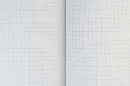 Open school notebook with empty checkered pages. education concept. copy space