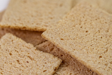 The texture of dietary crispbread buckwheat. macro.の写真素材
