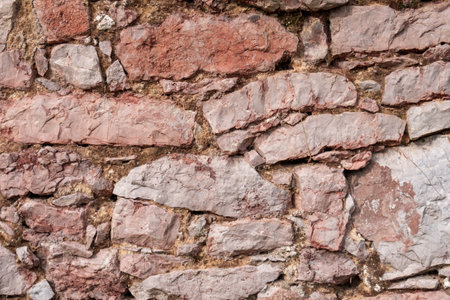 Stone brown aged wall background. abstract view. weathered textureの写真素材