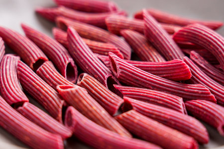 Red Italian Beet Pasta As Dietary Ingredientの写真素材