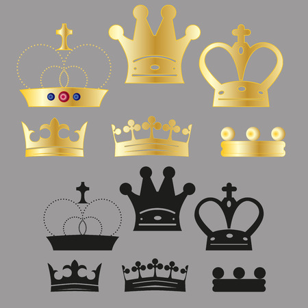 vector set of various crownのイラスト素材