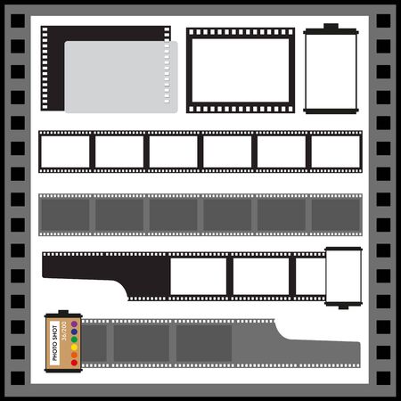 vector blank film strip illustration. Camera film roll.のイラスト素材