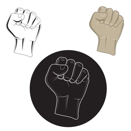 Vector of raising fists. call to fight and revolution.のイラスト素材