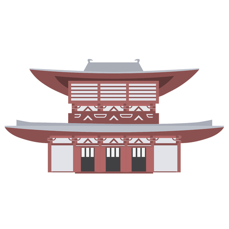 Vector illustration of asian buddhist temple buildingのイラスト素材