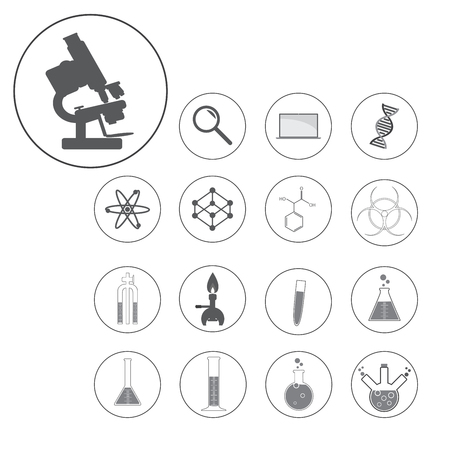 vector illustration of a science and laboratory icons set.のイラスト素材