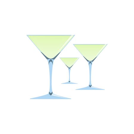 Vector illustration of wine or champagne glasses isolated on white background.のイラスト素材