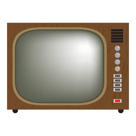 retro television. vector illustration of vintage television set. Isolated on white. gradient mesh used.のイラスト素材