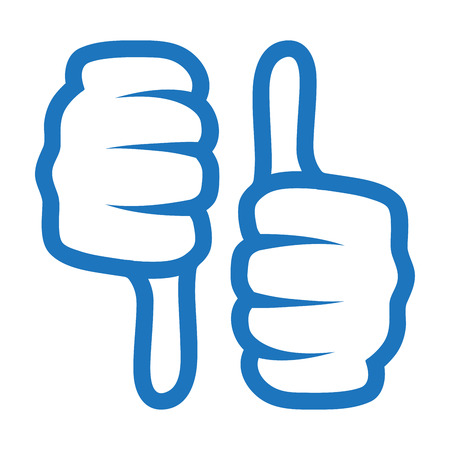 thumb up and thumb down gesture  illustrationのイラスト素材