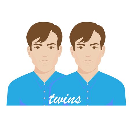 illustration of twin brothers.のイラスト素材