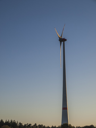 wind turbine taken at sunset