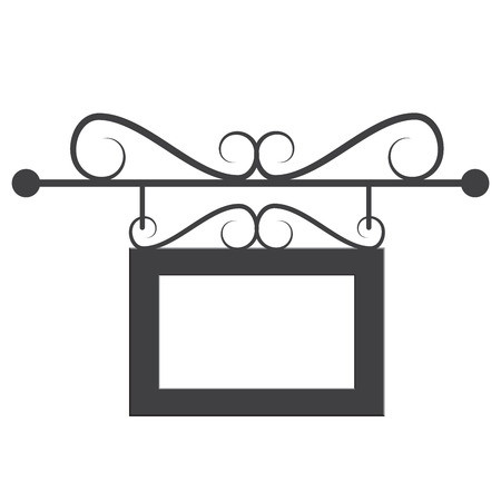 Blank photo frame on white background. Black and white vector illustrationのイラスト素材