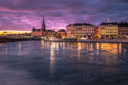 Magic evening in Stockholmのeditorial素材
