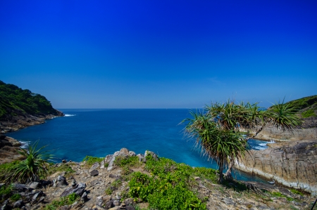 View Point of Tachai island in Phang-Nha, Thailandの写真素材