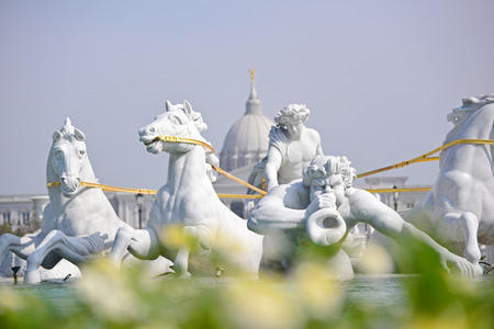 TAINAN, TAIWAN - January 21, 2016: Closeup of the Apollo fountain of Chimei Museum. Chimei Museum is a comprehensive museum with wide collections of Western art.のeditorial素材