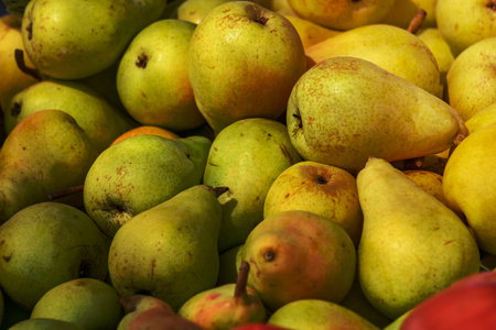 pear,local organic fruit in a street market