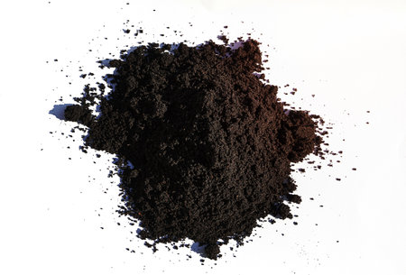 Fertile loam soil suitable for planting, soil texture background. Top view of fresh soil. Concept of global pollution, World Soil Day.の写真素材