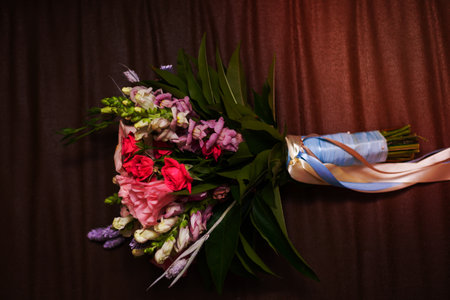 Flower arrangement on a dark backgroundの写真素材