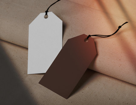 Label Tag mockup templateの写真素材