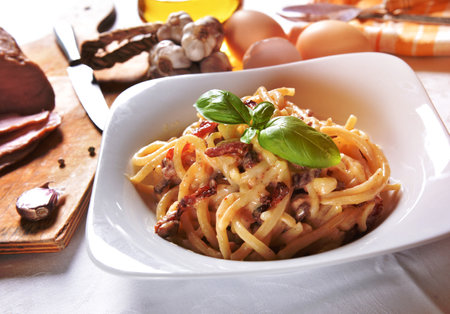 Spaghetti carbonaraの写真素材