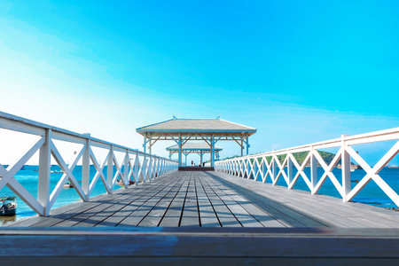 Asadang Bridge at Sichang Island in Chonburi Thailand.の写真素材