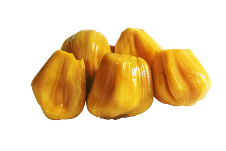 Jackfruit isolated on white background close up top view, healthy fruit concept.