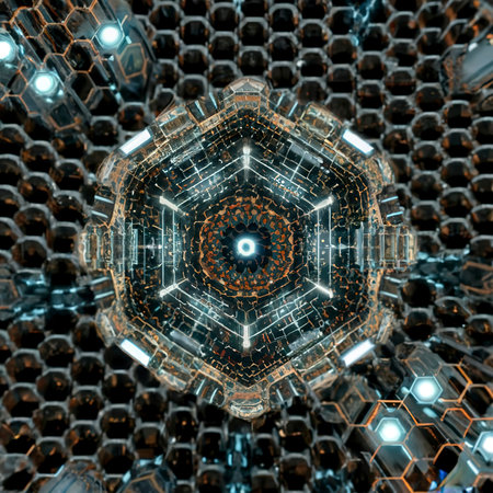 Abstract technological hexagonal background. 3d renderingの素材
