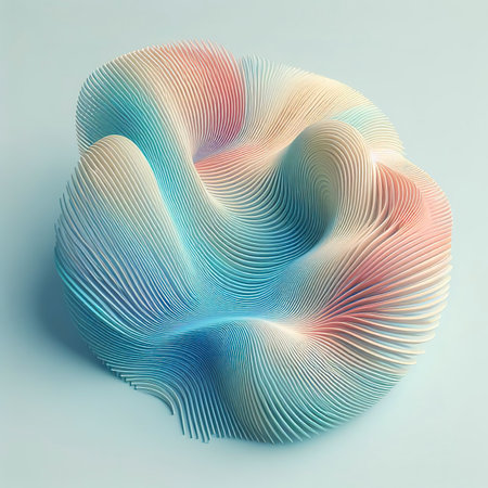 3d illustration ripple with straight lines. Abstract backgroundの素材