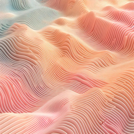 3d illustration ripple with straight lines. Abstract backgroundの素材