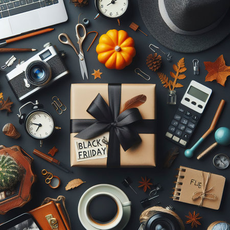 black friday mock up gift black friday sale festival giftの素材
