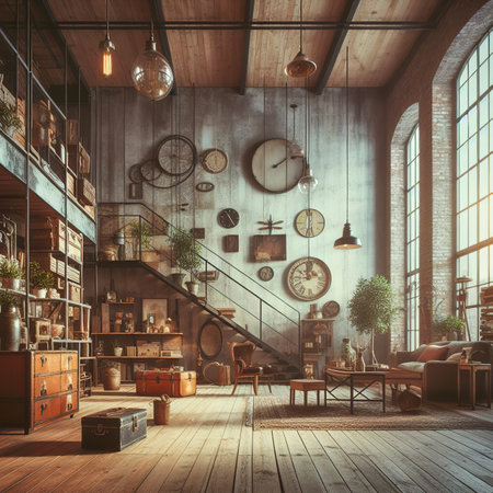 Loft style vintage, retro backdrop, build Construction, decoration floor Interiorの素材