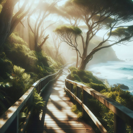 Abstract blurred defocus natural green bokeh background, Soft natural bokeh style For aesthetic creative designの素材