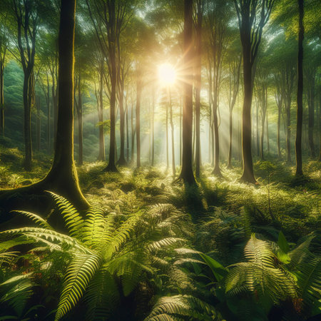 Green leaves background in the natureの素材