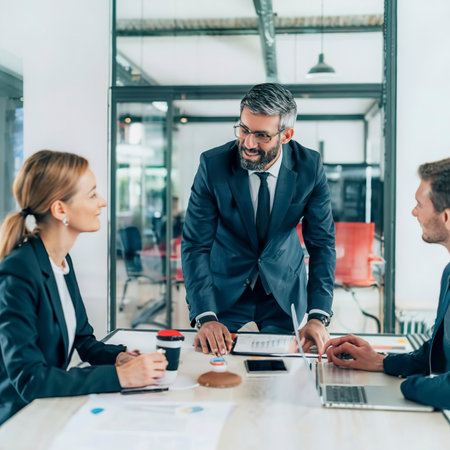 Business people working together on projectの素材