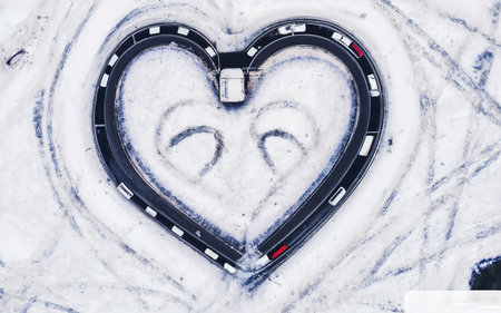 heart texture snow carの素材