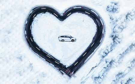 heart texture snow carの素材