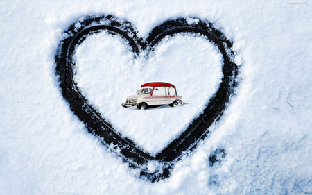 heart texture snow carの素材