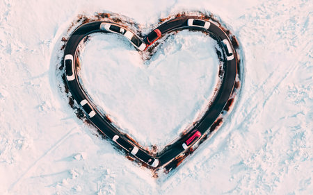 heart texture snow carの素材