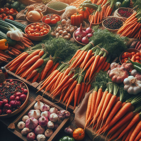 The carrots sold in the bazar market. Agriculture popular organic ingridient food texture backgroundの素材