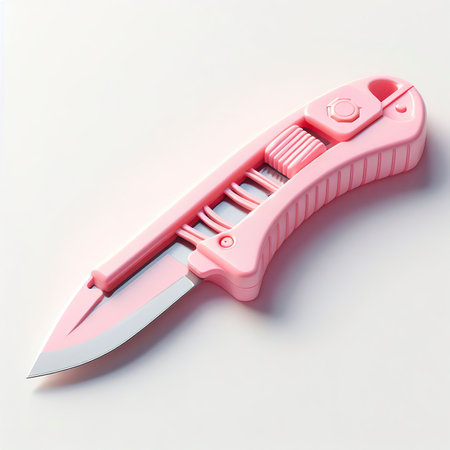 Pink Cutter Knife on white backgroundの素材