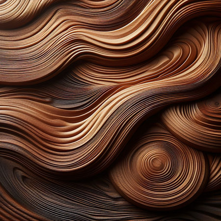 A brown wood background with a rich and textured surfaceの素材